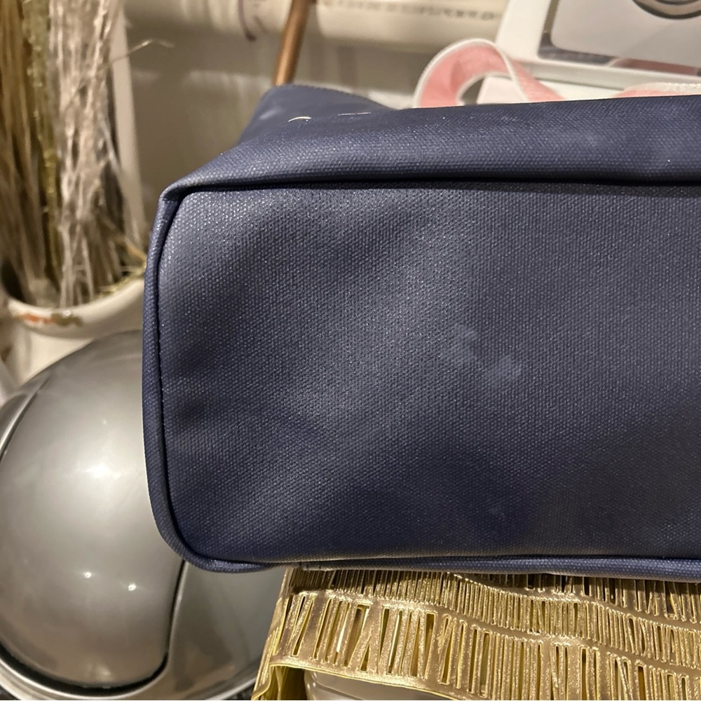 Vineyard Vines for Target Whale Line Beach Picnic Bag large Tote navy Blue pink - Picture 10 of 11